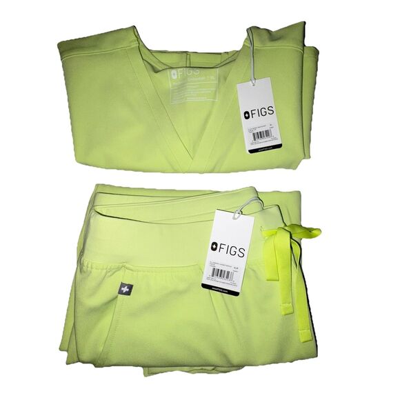 FIGS Scrubs Sea Mist Catarina Top & Zamora Jogger Pants Set Size XL NEW NWT - Picture 1 of 14